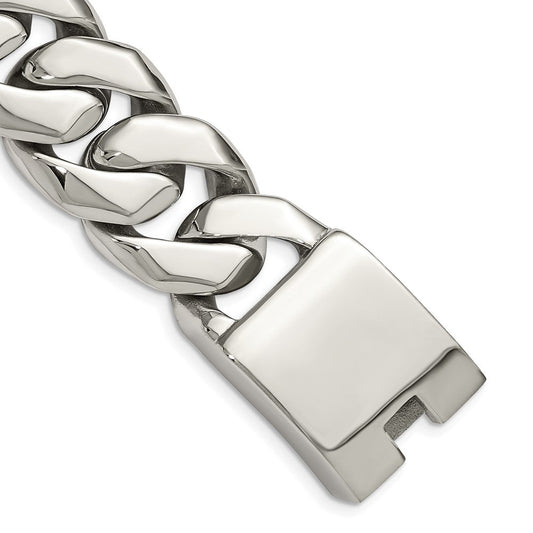 Chisel Stainless Steel Polished 9 inch Fancy Curb Bracelet SRB1050-9