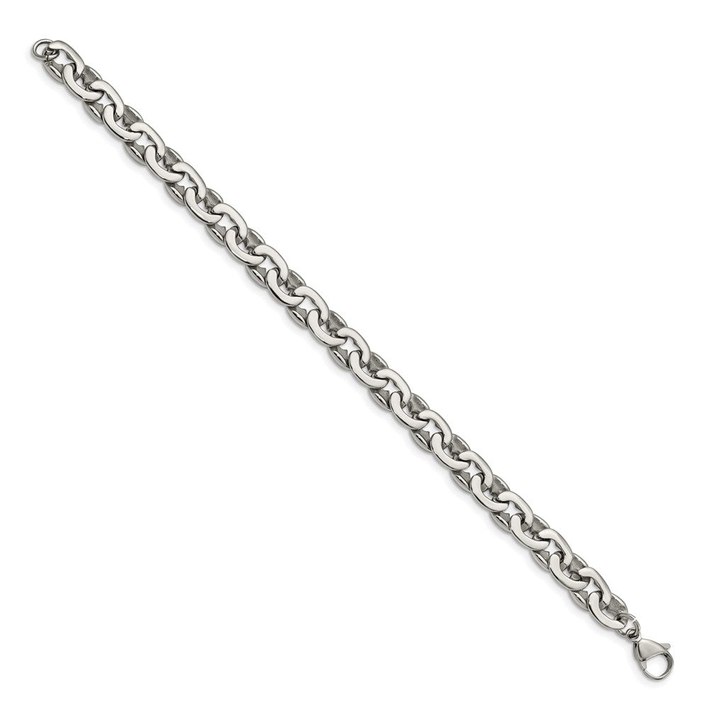 Chisel Stainless Steel Polished 8.25 inch Oval Link Bracelet SRB1091-8.25