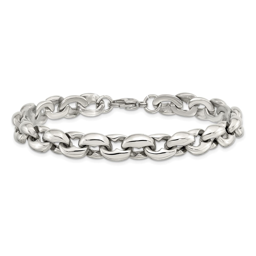 Chisel Stainless Steel Polished 8.25 inch Oval Link Bracelet SRB1091-8.25