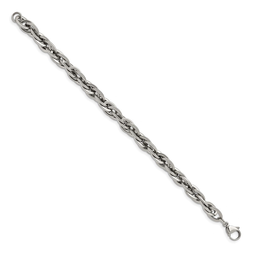 Chisel Stainless Steel Polished 8 inch Oval Links Bracelet SRB1097-8.25