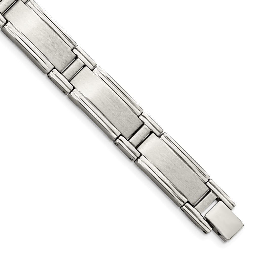 Chisel Stainless Steel Brushed and Polished 9.5 inch Link Bracelet SRB113-9.5