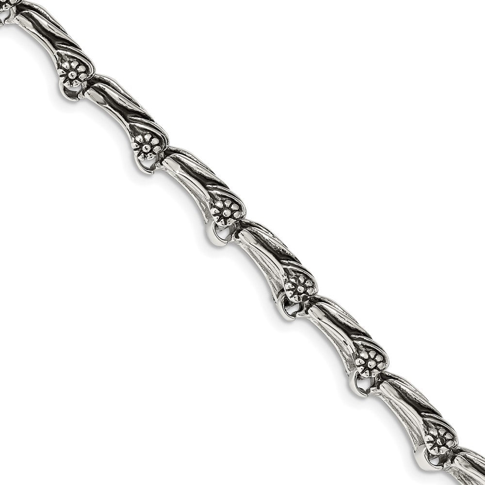 Chisel Stainless Steel Antiqued and Polished Dragon 8.75 inch Bracelet SRB1266-8.25