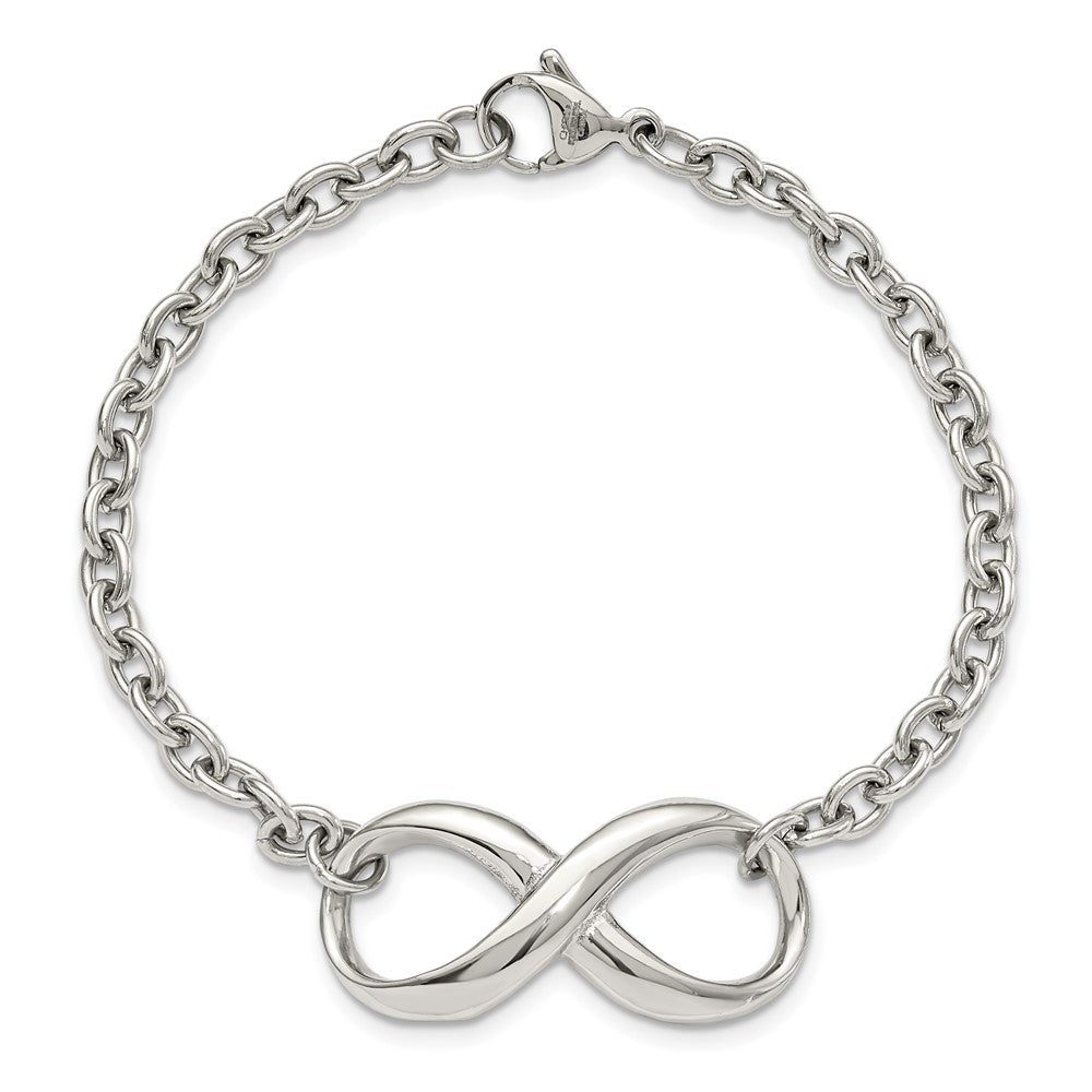 Chisel Stainless Steel Polished Infinity Symbol 7.5 inch Bracelet SRB1285-7.5