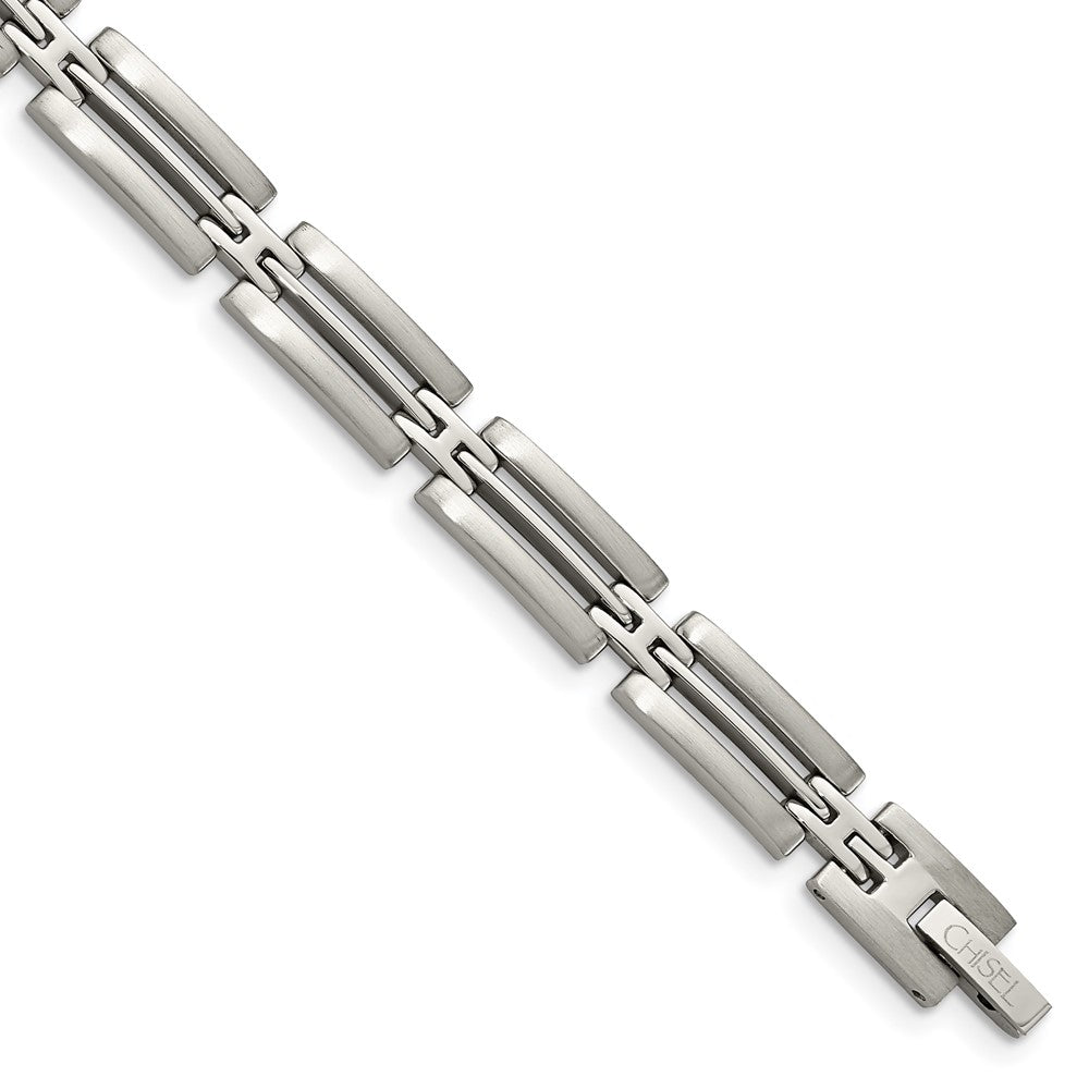 Chisel Stainless Steel Brushed and Polished 8.75 inch Link Bracelet SRB137-8.75
