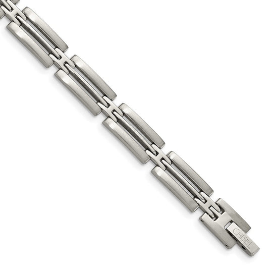 Chisel Stainless Steel Brushed and Polished 8.75 inch Link Bracelet SRB137-8.75