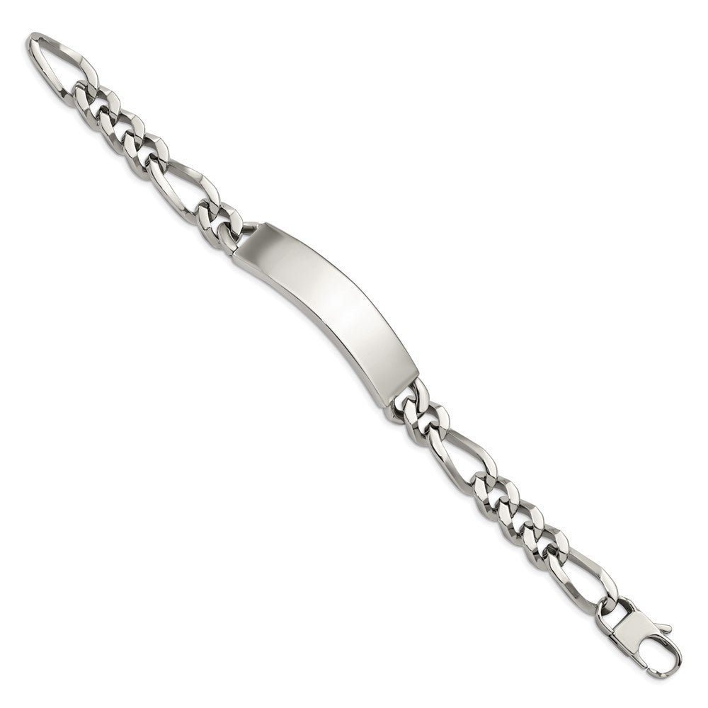 Chisel Stainless Steel Polished Figaro 9 inch Large ID Bracelet SRB1405-9