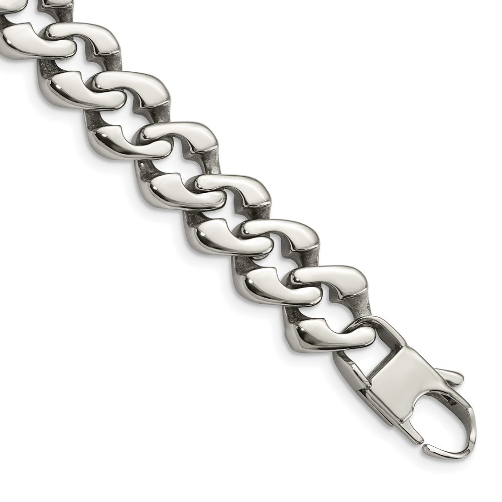 Chisel Stainless Steel Polished 8.5 inch Fancy Link Bracelet SRB1476-8.5