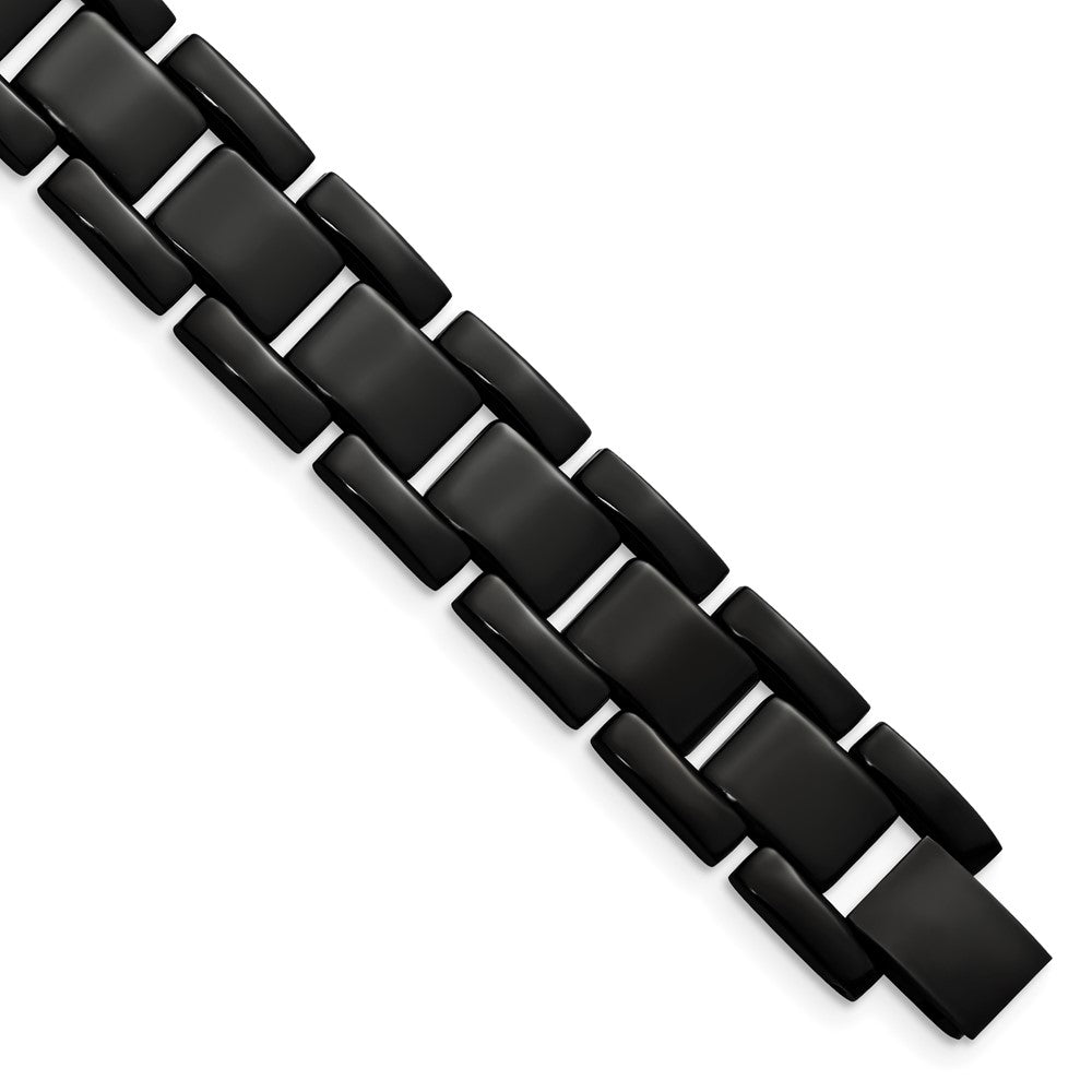Chisel Stainless Steel Polished Black IP-plated 8.25 inch Link Bracelet SRB151-8.5