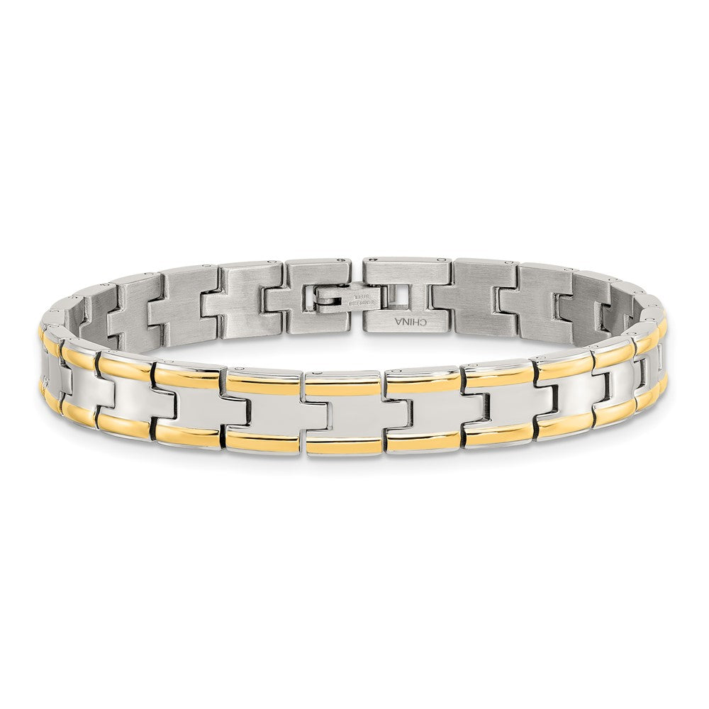 Chisel Stainless Steel Polished Yellow IP-plated 8.5 inch Link Bracelet SRB153-8.5
