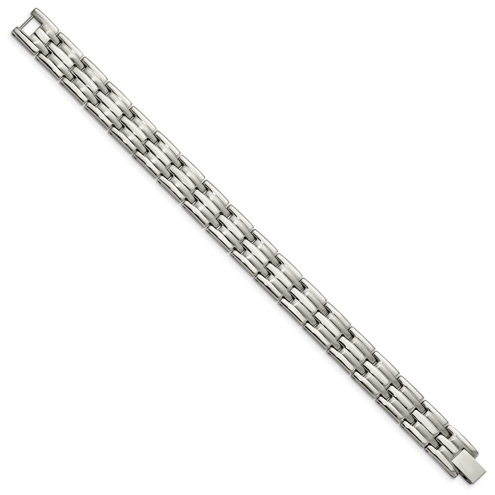 Chisel Stainless Steel Brushed and Polished 8.5 inch Link Bracelet SRB156-8.5