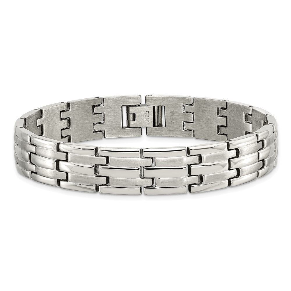 Chisel Stainless Steel Brushed and Polished 8.5 inch Link Bracelet SRB156-8.5