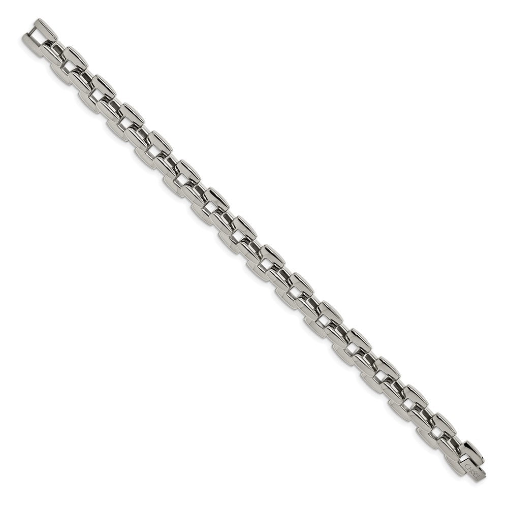 Chisel Stainless Steel Polished 9 inch Square Link Bracelet SRB166-9