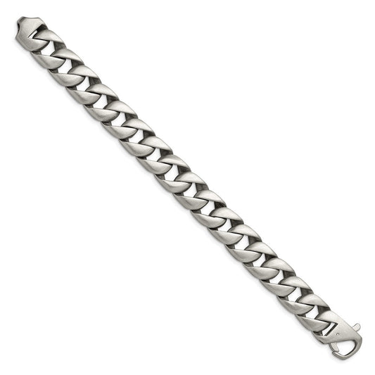 Chisel Stainless Steel Brushed 8.5 inch Curb Bracelet SRB1798-8.5