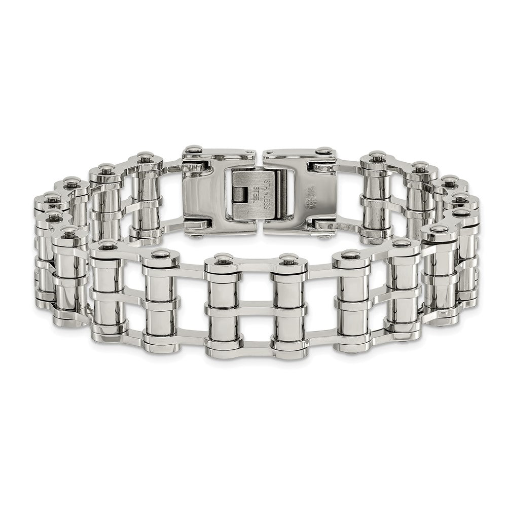 Chisel Stainless Steel Polished 8.5 inch Barrel Link Bracelet SRB188-8.5