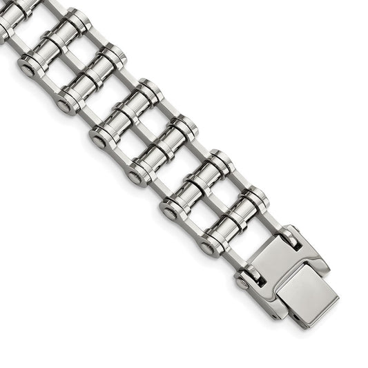 Chisel Stainless Steel Polished 8.5 inch Barrel Link Bracelet SRB188-8.5