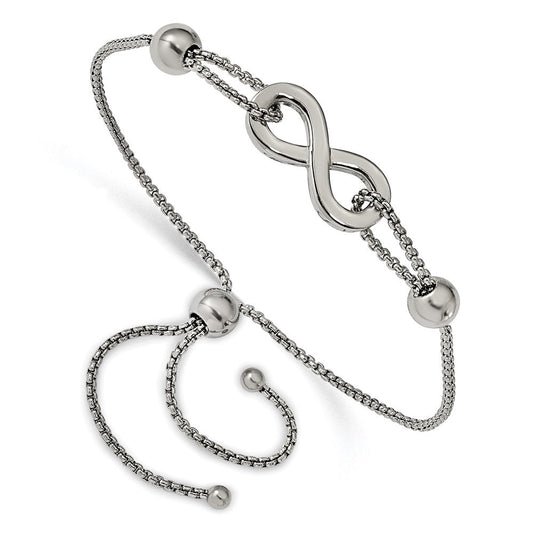 Chisel Stainless Steel Polished Infinity Symbol Adjustable Bracelet SRB1953