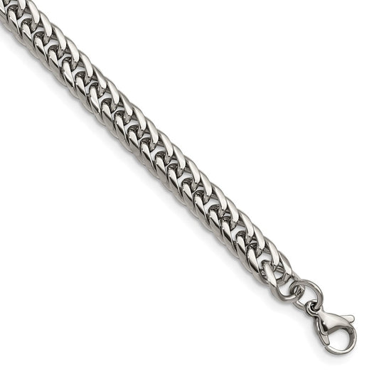 Chisel Stainless Steel Polished 9 inch Double Curb Chain Bracelet SRB1967-9
