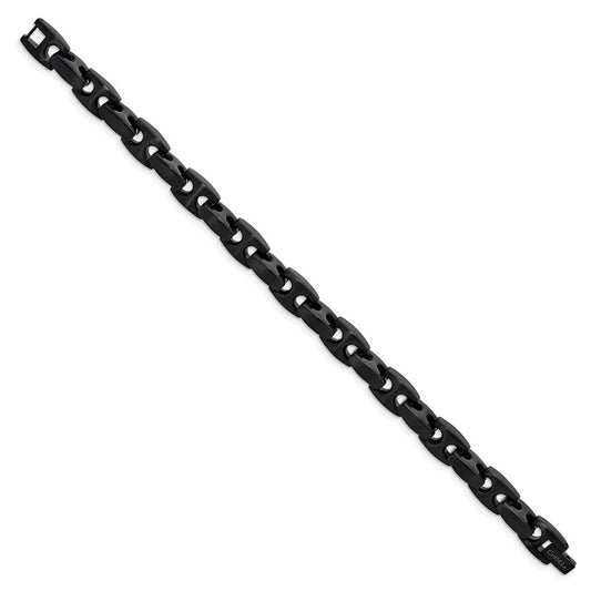 Chisel Stainless Steel Brushed Black IP-plated 9 inch Link Bracelet SRB1975-9
