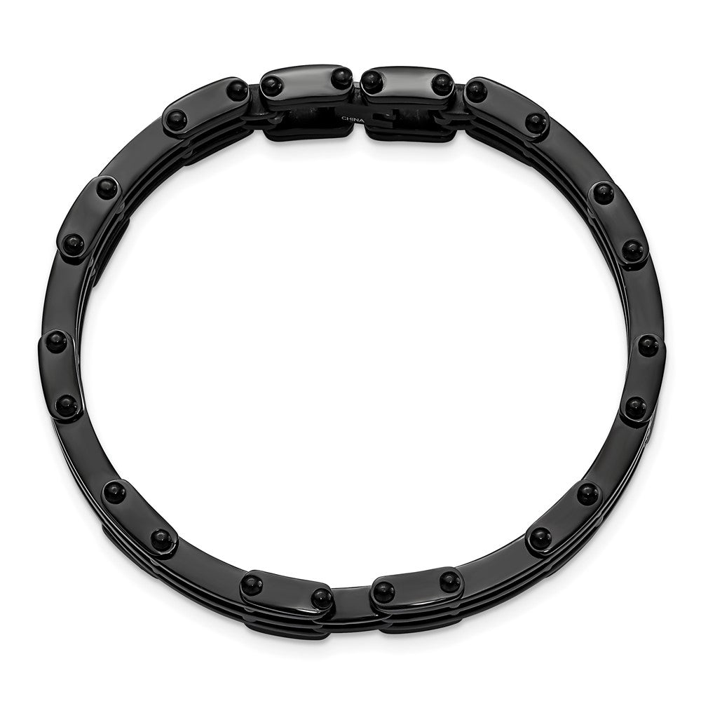 Stainless Steel Polished Black IP-plated Bracelet SRB216