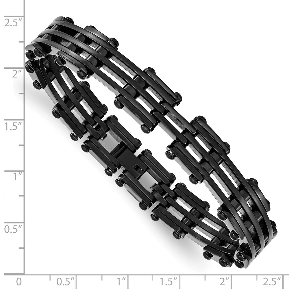 Stainless Steel Polished Black IP-plated Bracelet SRB216