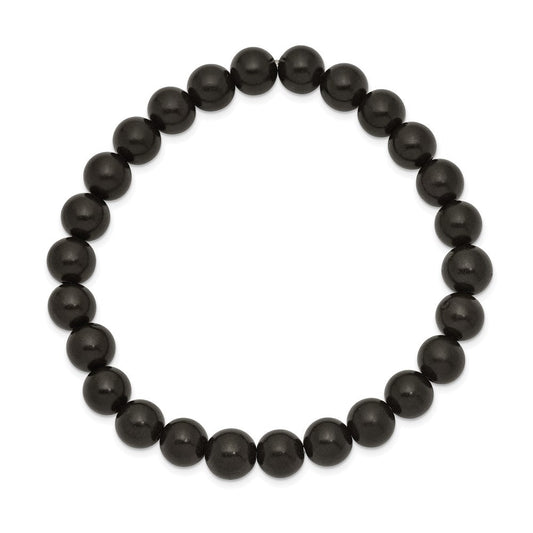Chisel 8mm Black Wood Beaded Stretch Bracelet SRB2515