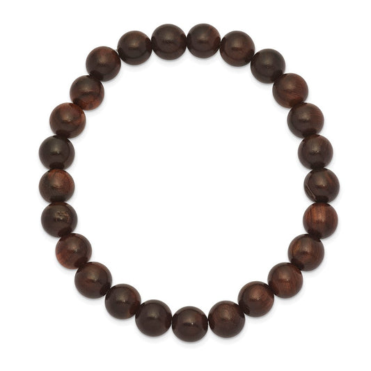 Chisel 8mm Red Sandalwood Beaded Stretch Bracelet SRB2516