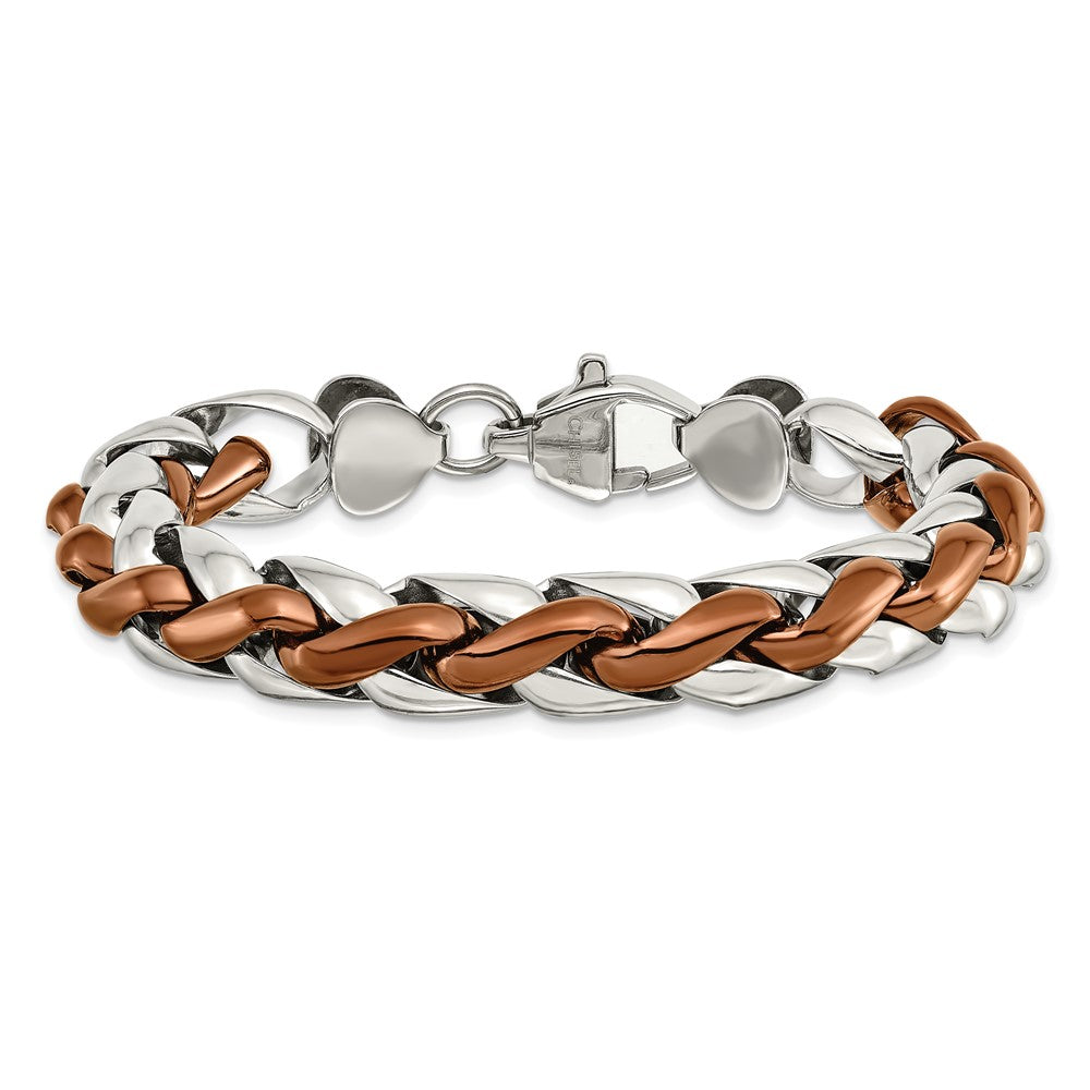Chisel Stainless Steel Polished Brown IP-plated 8.25 inch Bracelet SRB2528-8.25