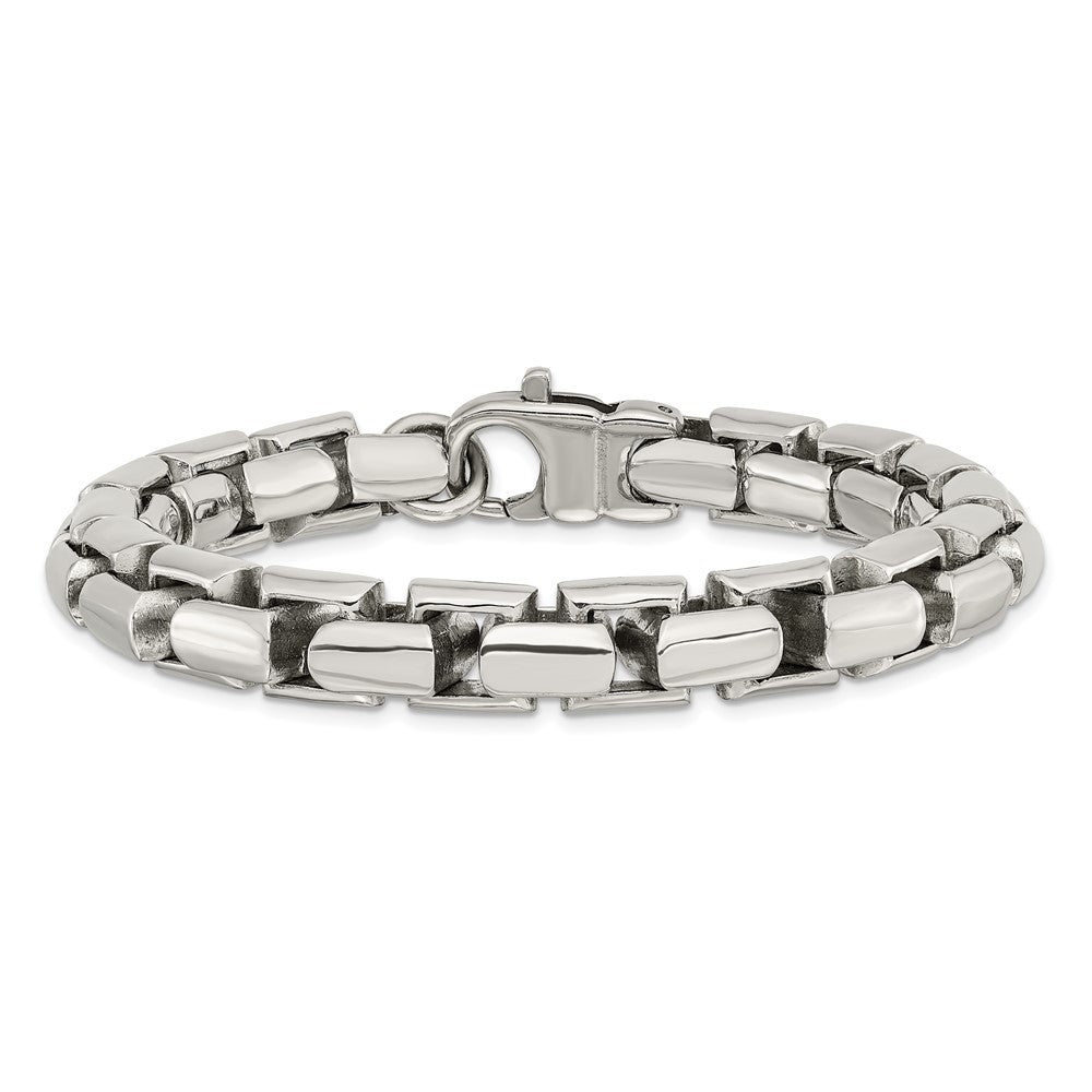 Chisel Stainless Steel Polished 8.5 inch Square Link Bracelet SRB2666-8.5