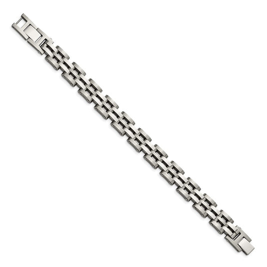Chisel Stainless Steel Brushed and Polished 8.75 inch Link Bracelet SRB2669-8.75