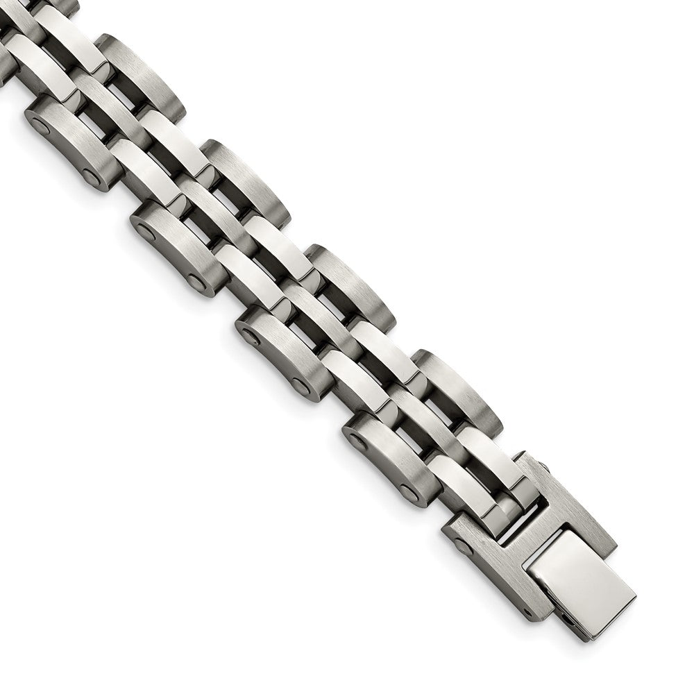 Chisel Stainless Steel Brushed and Polished 8.75 inch Link Bracelet SRB2669-8.75
