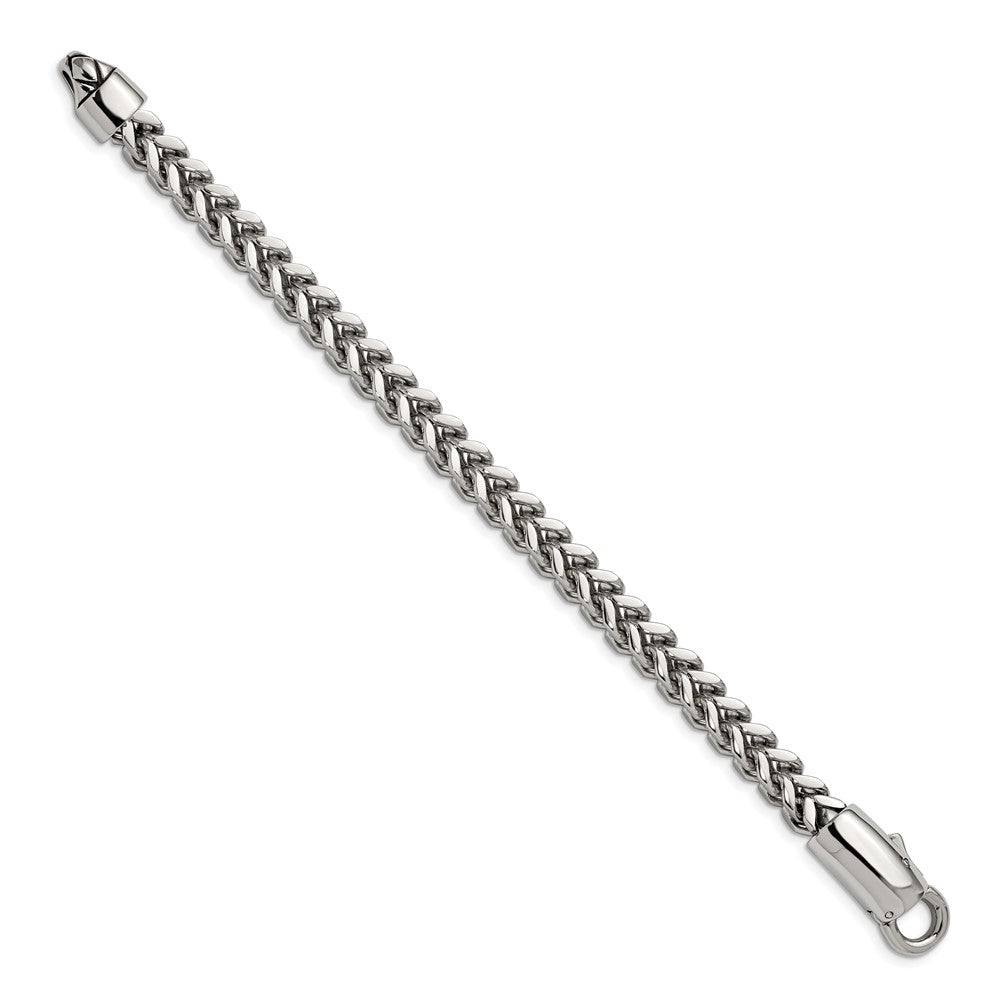 Chisel Stainless Steel Antiqued and Polished 8.5 inch Franco Link Bracelet SRB2767-8.5