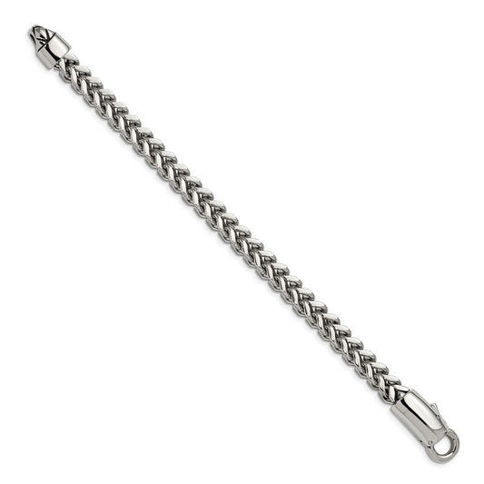Chisel Stainless Steel Antiqued and Polished 8.5 inch Franco Link Bracelet SRB2767-8.5