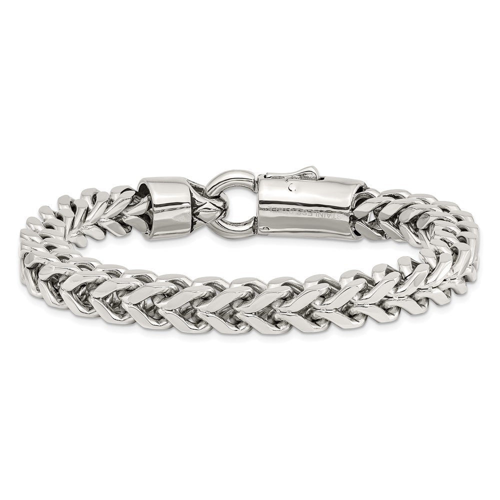 Chisel Stainless Steel Antiqued and Polished 8.5 inch Franco Link Bracelet SRB2767-8.5