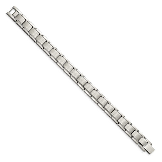 Chisel Stainless Steel Brushed and Polished 8.25 inch Link Bracelet SRB2777-8.25
