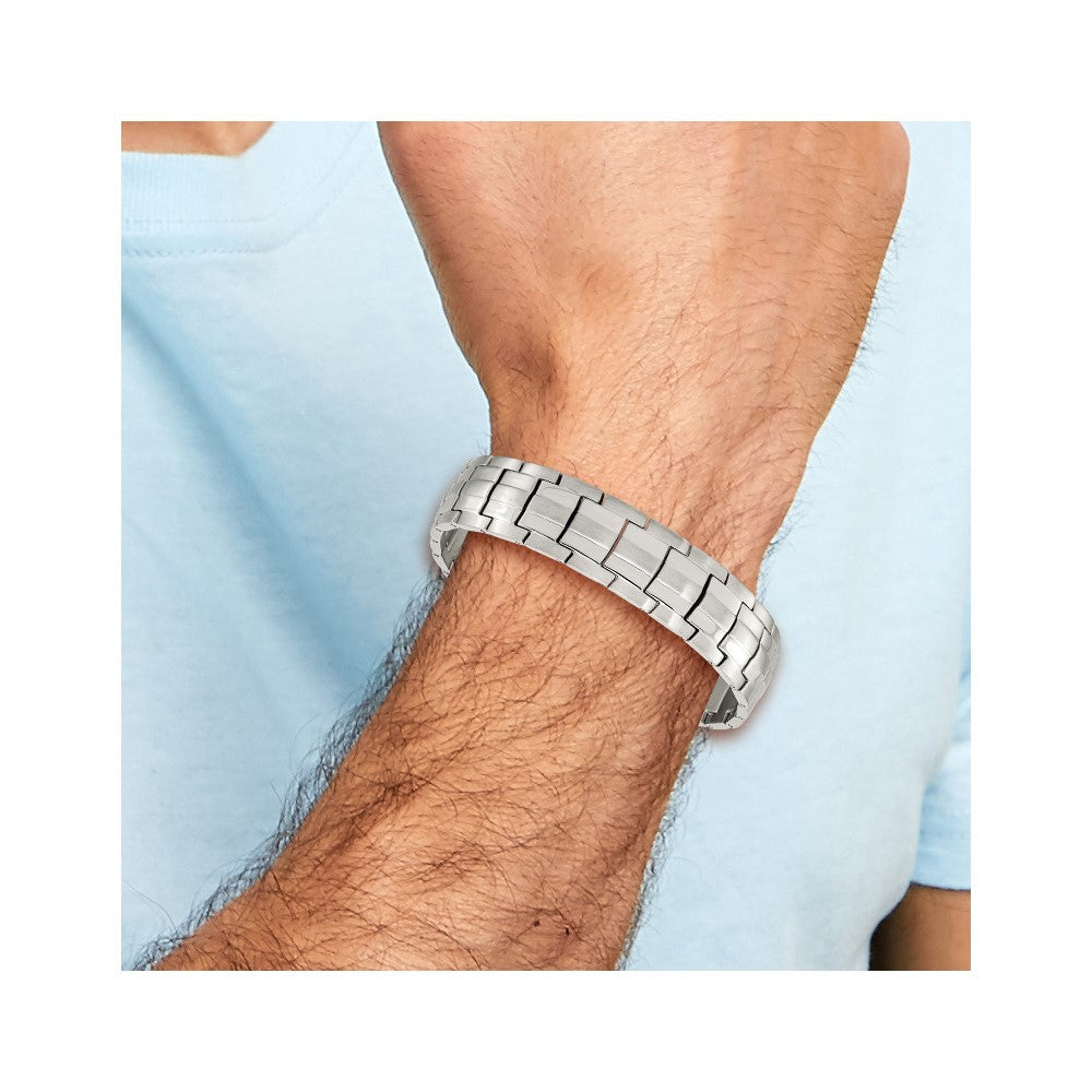 Chisel Stainless Steel Brushed and Polished 8.5 inch Link Bracelet SRB2779-8.5