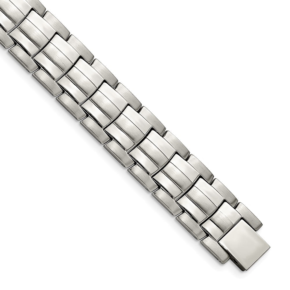 Chisel Stainless Steel Brushed and Polished 8.5 inch Link Bracelet SRB2779-8.5