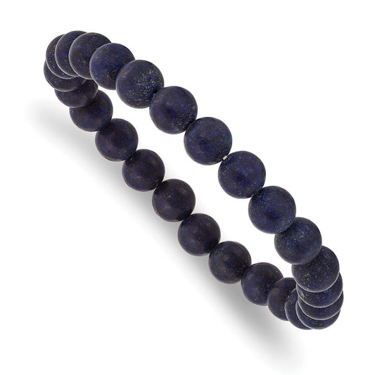 Chisel 8mm Lapis Agate Beaded Stretch Bracelet SRB2856