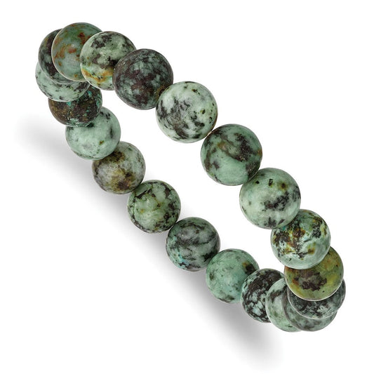 Chisel 10mm African Pine Agate Beaded Stretch Bracelet SRB2871