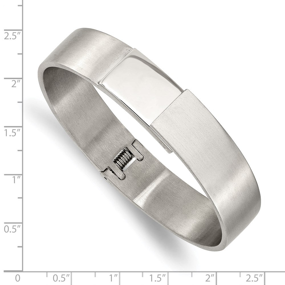 Chisel Stainless Steel Brushed and Polished 13mm Hinged Bangle SRB2899