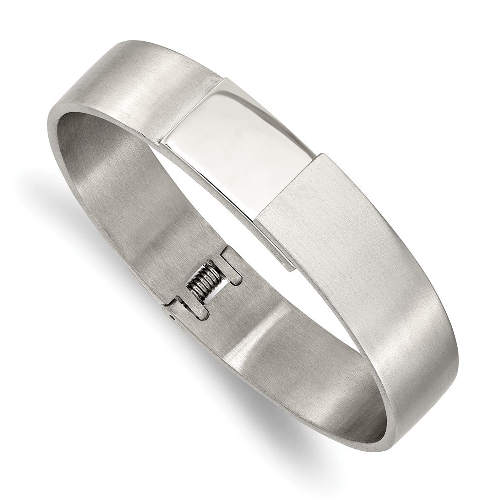 Chisel Stainless Steel Brushed and Polished 13mm Hinged Bangle SRB2899