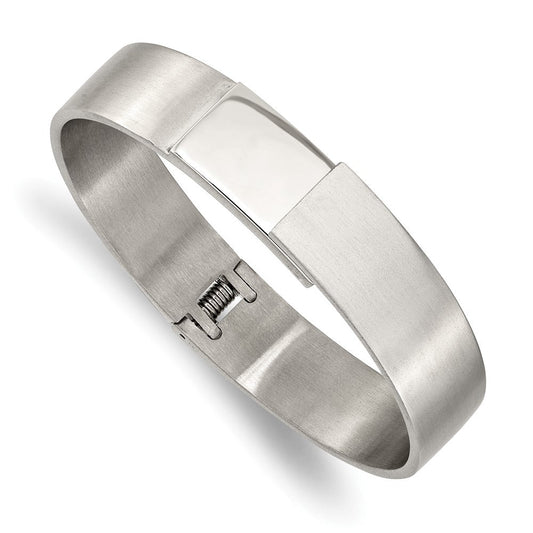 Chisel Stainless Steel Brushed and Polished 13mm Hinged Bangle SRB2899
