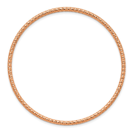 Chisel Stainless Steel Polished and Textured Rose IP-plated 2mm Slip on Bangle SRB2902