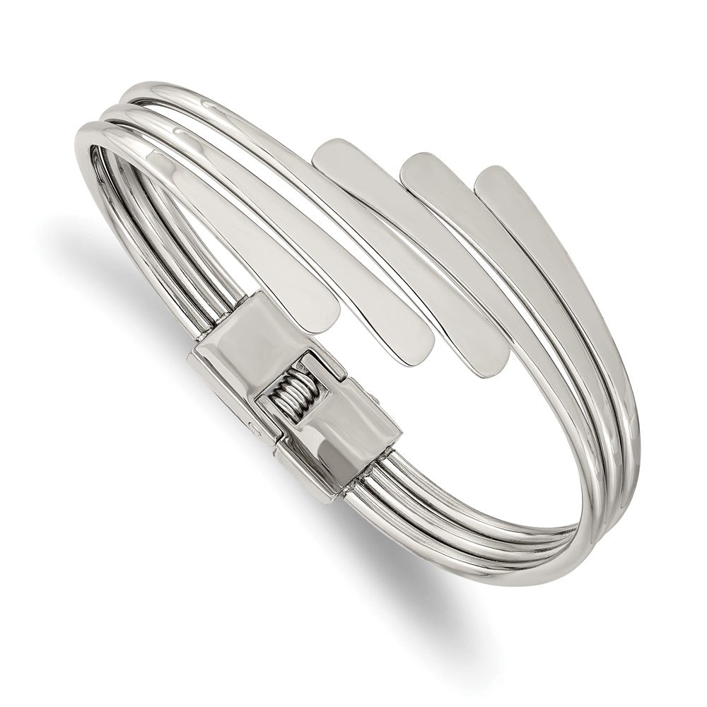 Chisel Stainless Steel Polished Hinged Bangle SRB2908