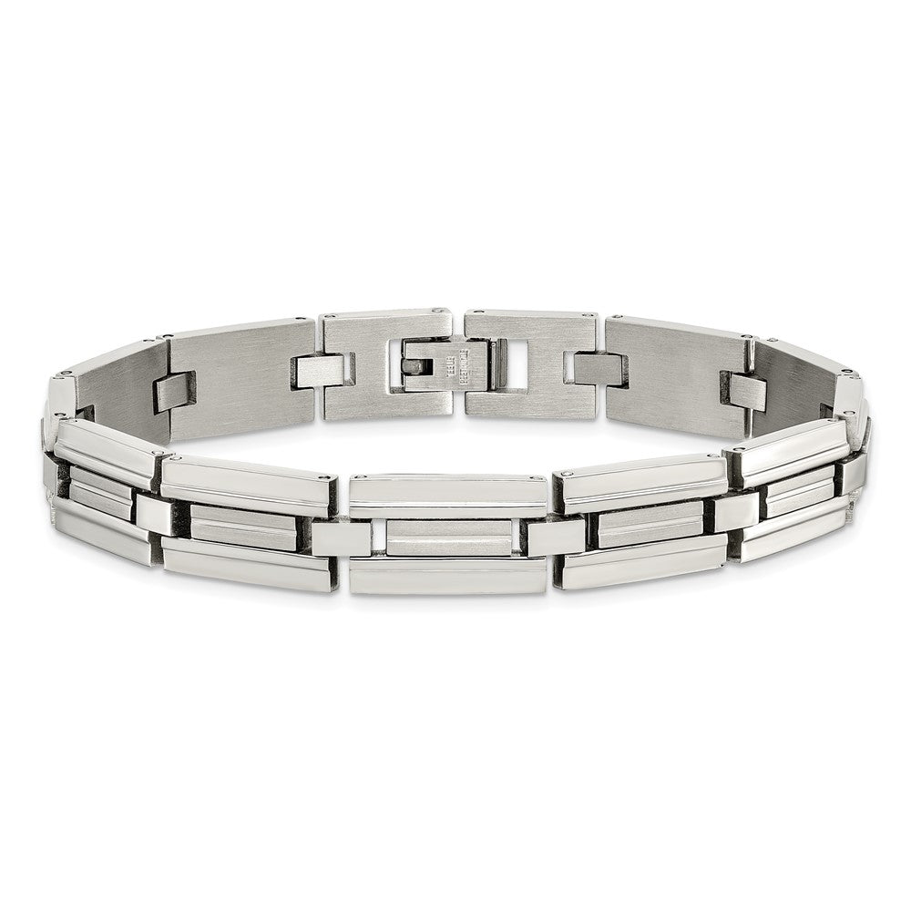 Chisel Stainless Steel Brushed and Polished 8.5 inch Link Bracelet SRB2956-8.5