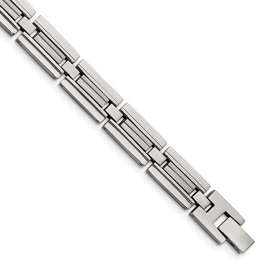 Chisel Stainless Steel Brushed and Polished 8.5 inch Link Bracelet SRB2956-8.5