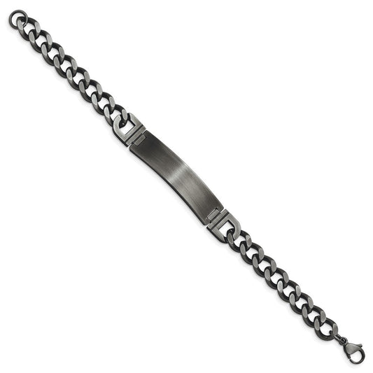 Chisel Stainless Steel Brushed Antiqued White Bronze Plated Curb Chain 8.75 inch ID Bracelet SRB2962-8.75