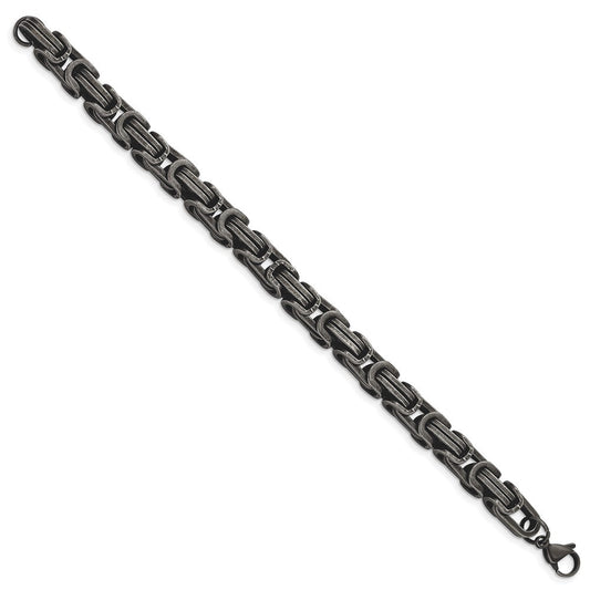 Chisel Stainless Steel Antiqued White Bronze Plated 8.5mm 8.5 inch Bracelet SRB2963-8.5