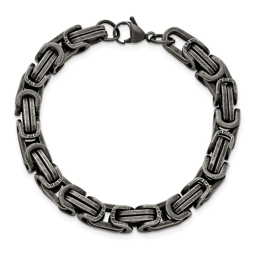 Chisel Stainless Steel Antiqued White Bronze Plated 8.5mm 8.5 inch Bracelet SRB2963-8.5