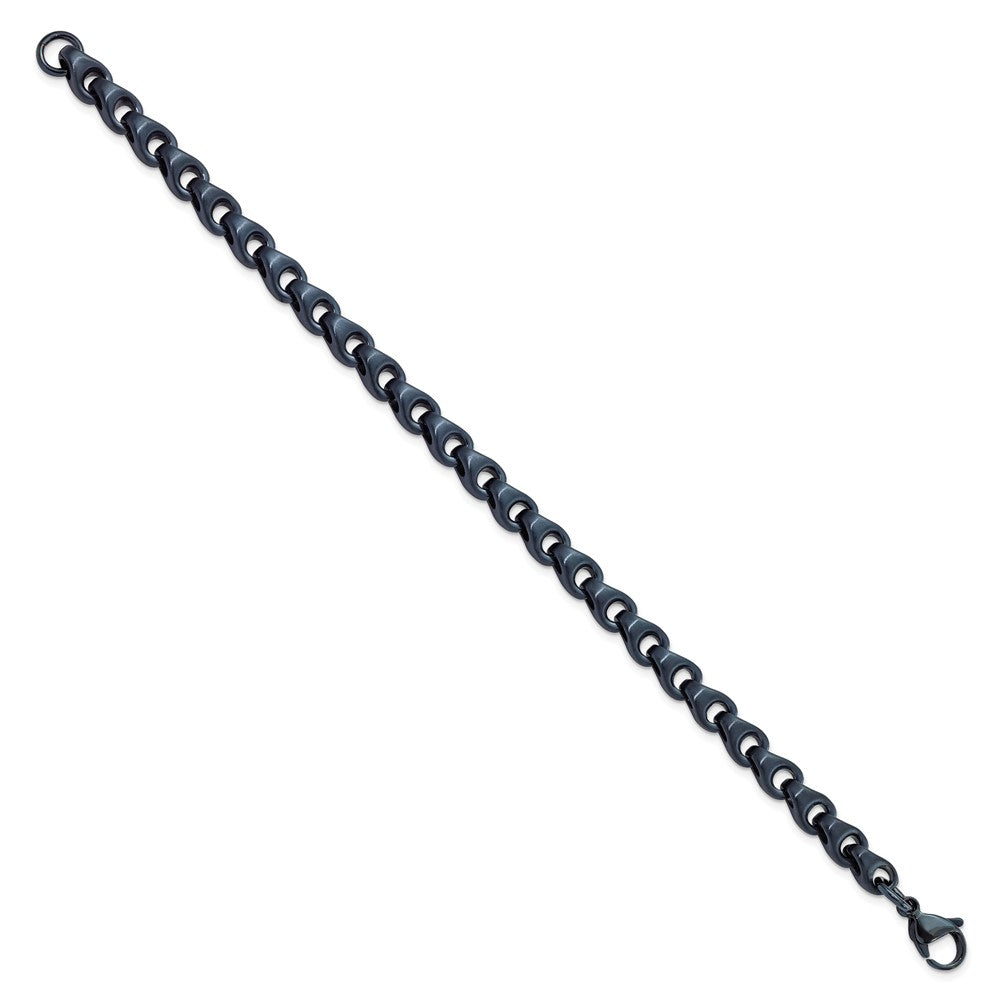 Chisel Stainless Steel Brushed Dark Grey/Blue IP-plated 5.75mm 8.5 inch Bracelet SRB3041-8.5