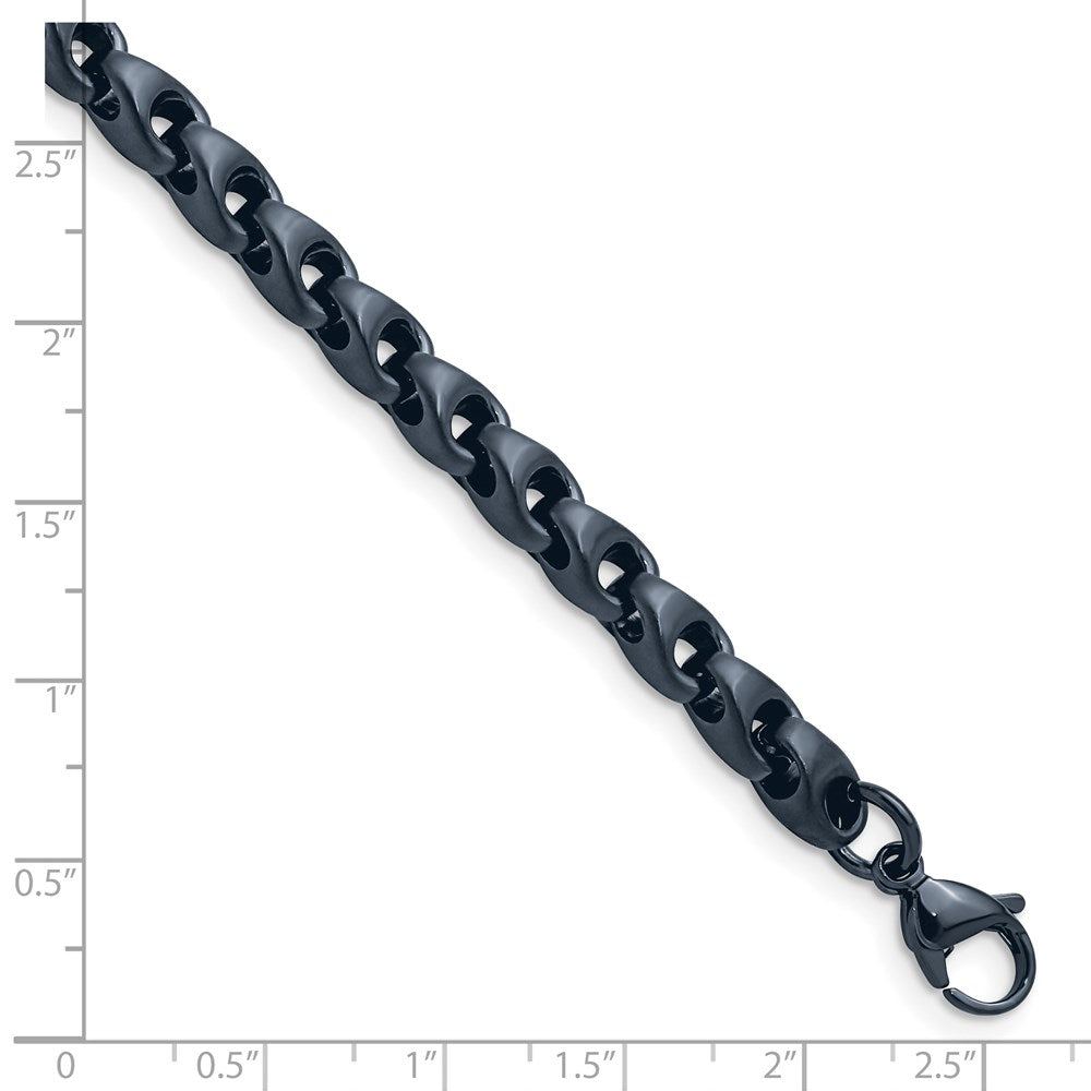 Chisel Stainless Steel Brushed Dark Grey/Blue IP-plated 5.75mm 8.5 inch Bracelet SRB3041-8.5